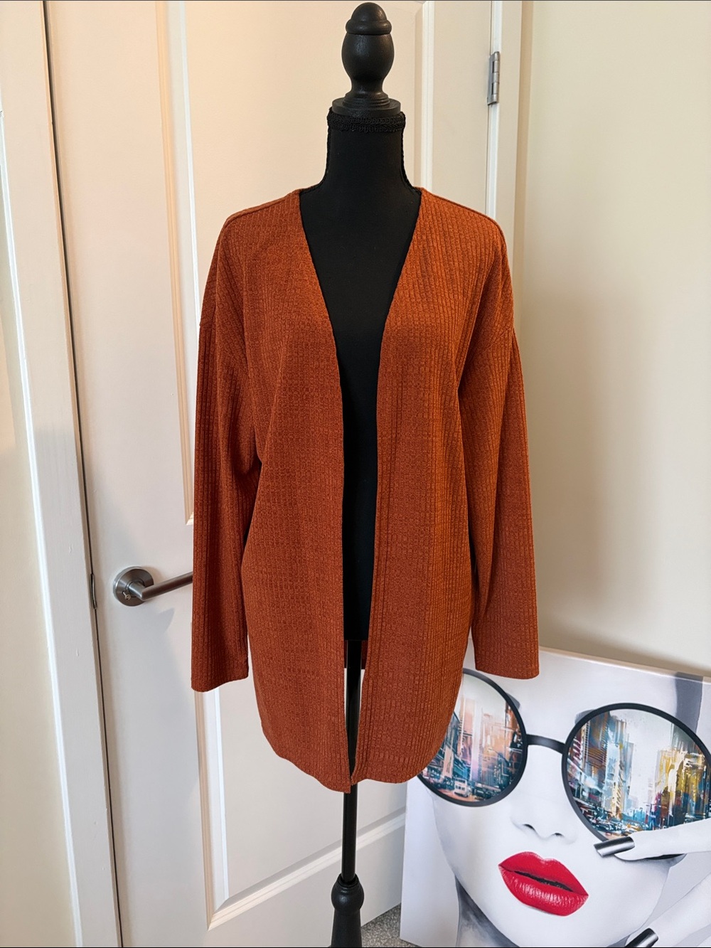 NWOT SHEIN Open-Front Rust Orange Women’s Cardigan